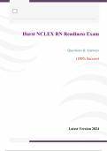 Hurst NCLEX RN Readiness Exam - Questions & Answers (Graded 96%) |   Latest Version 2024