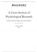Answer Key For A Cross Section of Psychological Research Journal Articles for Discussion and Evaluation 2nd Edition By Andrea  Milinki (All Chapters, 100% Original Verified, A+ Grade)