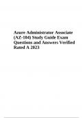 Azure Administrator Associate (AZ-104) Exam Questions With Answers Verified  2024 (GRADED)
