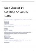 LATEST Econ Chapter 14 CORRECT ANSWERS 100%