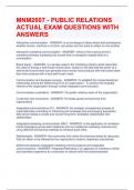 MNM2607 - PUBLIC RELATIONS ACTUAL EXAM QUESTIONS WITH ANSWERS