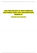 2022 HESI RN EXIT V1 WITH COMPLETE SOLUTION(A LEVEL FULL SOLUTION PACK) GRADED A+ Informatics Nurse Specialist