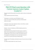 Phil 235 Final exam Question with  Correct Answers Latest Update  Graded A&plus; 