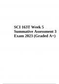SCI 163T Summative Exam Questions With Answers Latest 2024 (Graded A+)