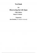 Test Bank For Discovering the Life Span 5th Edition By Robert Feldman (All Chapters, 100% Original Verified, A+ Grade)