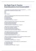 Eat Right Prep &num;1 Practice Exam&lpar;Questions And Answers&rpar;2023
