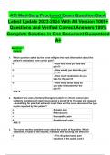 ATI Med-Surg Proctored Exam Question Bank Latest Update 2023-2024 With All Version 1000&plus; Questions and Verified Correct Answers 100&percnt; Complete Solution in One Document Guaranteed A&plus;