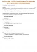 PHIL 347 CRITICAL REASONING FINAL EXAM QUESTIONS  WITH 100% CORRECT ANSWERS| GRADED A+