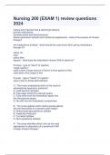 Nursing 200 &lpar;EXAM 1&rpar; review questions 2024 