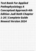 Test Bank For Applied Pathophysiology A Conceptual Approach 3rd & 4th Edition Judi Nath All Chapter | Complete Guide