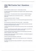 CNA TMU Practice Test 1 Questions 2024 
