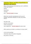 Exploring Themes and Ideas Exam Review &lpar;1&rpar; Questions And Answers 
