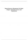 Human Resource Management Test Bank Chapter 1 Questions Answers and Explanations