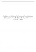 Test Bank and Solutions For Nutritional Foundations and Clinical Applications 8th Edition By Michele