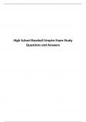 High School Baseball Umpire Exam Study Questions and Answers