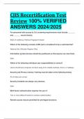 CJIS Recertification Test Review 100&percnt; VERIFIED  ANSWERS 2024&sol;2025