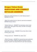 Oregon Tattoo Exam QUESTIONS AND CORRECT DETAILED ANSWERS