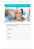 RDA Practice Test 2024 Version 50 Questions and Correct Answers With Rationale Graded A&plus;