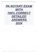 PA NOTARY EXAM WITH  100% CORRECT DETAILED ANSWERS  2024