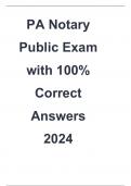 PA Notary Public Exam with 100% Correct Answers 2024