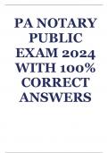 PA NOTARY PUBLIC EXAM 2024 WITH 100% CORRECT ANSWERS