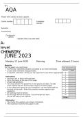 AQA A-level CHEMISTRY Paper 1 JUNE 2023 > FINAL QUESTION PAPER Inorganic and Physical Chemistry 