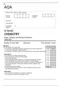 AQA A-level CHEMISTRY Paper 2  JUNE 2023 FINAL QUESTION PAPER Organic and Physical Chemistry