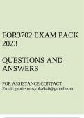FOR3702 Exam pack 2023(Questions and answers)