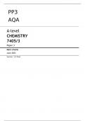AQA A-level CHEMISTRY 7405/3 Paper 3 JUNE 2023 > FINAL MARK SCHEME