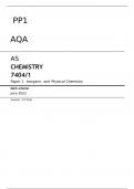 AQA AS CHEMISTRY 7404/1 Paper 1 JUNE 2022 FINAL MARK SCHEME Inorganic and Physical Chemistry 