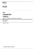 AQA AS LEVEL  CHEMISTRY 7404/2 Paper 2 JUNE 2022 FINAL MARK SCHEME  Organic and Physical Chemistry 