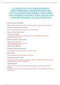 FUNDAMENTALS OF CHEMOTHERAPY  IMMUNOTHERAPY ADMINISTRATION 2024  ACTUAL EXAMS WITH CORRECT QUESTIONS  AND VERIFIED ANSWERS LATEST UPDATE 2024  ALREADY GRADED A&plus; GUARANTEED PASS