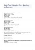State Farm Estimatics Exam Questions and answers 