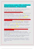 Clinical Nurse Leader &lpar;CNL&rpar; Certification