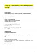 State Farm Estimatics exam with complete solution