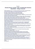 Exam Clinical Nurse Leader &lpar;CNL&rpar; Certification Review Questions - King & Gerard&period;