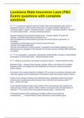 Louisiana State Insurance Laws &lpar;P&C Exam&rpar; questions with complete solutions