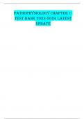 PATHOPHYSIOLOGY CHAPTER 1- TEST BANK 2023-2024 LATEST UPDATE