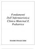 FONDAMENTI DELL'INFERMIERISTICA CLINICA MATERNAL E PEDIATRICA ESAME FINALE 2024.