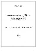DSCI 551 FOUNDATIONS OF DATA MANAGEMENT LATEST EXAM WITH RATIONALES 2024