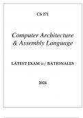 CS 271 COMPUTER ARCHITECTURE & ASSEMBLY LANGUAGE LATEST EXAM WITH RATIONALES
