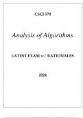 CSCI 570 ANALYSIS OF ALGORITHMS LATEST EXAM WITH RATIONALES 2024.