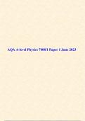 AQA A-level Physics 7408/1 Paper 1 June 2023