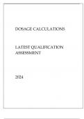 DOSAGE CALCULATIONS LATEST QUALIFICATION ASSESSMENT 2024