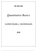 BU.001.450 QUANTITATIVE BASICS LATEST EXAM WITH RATIONALES 2024