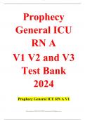 Prophecy General ICU RN A V1 V2 and V3 TestBank 2024