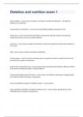 Dietetics and nutrition exam 1  Question and answers  2023&sol;2024 verified to pass