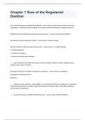 Chapter 1 Role of the Registered Dietitian Questions with complete solution 2023&sol;2024