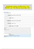 Straighterline Anatomy and Physiology 1 Lab BIO201L Lab 7 The Muscular System Quiz 2023 with complete solutions