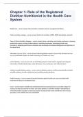 Chapter 1 Role of the Registered Dietitian Nutritionist in the Health Care System Question and answers 100&percnt; correct 2023&sol;2024
